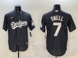 Men's Los Angeles Dodgers #7 Blake Snell Black Cool Base Stitched Baseball Jersey Cheap