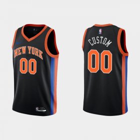 Cheap Men\'s New York Knicks Active Custom 2022-23 Black City Edition Stitched Basketball Jersey