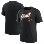 Cheap Men's San Francisco Giants Heather Black 2025 City Connect Tri-Blend T-Shirt