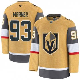 Cheap Men\'s Vegas Golden Knights #93 Mitchell Marner Gold 2024-25 Home Stitched Hockey Jersey