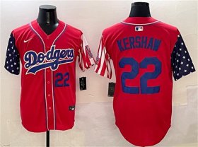 Cheap Men\'s Los Angeles Dodgers #22 Clayton Kershaw Red Limited Stitched Baseball Jersey