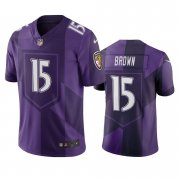 Wholesale Cheap Baltimore Ravens #15 Marquise Brown Purple Vapor Limited City Edition NFL Jersey