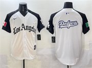 Cheap Men's Los Angeles Dodgers Team Big Logo White Black Mexico 2025 LA Gothic Style With Fernando Patch Vapor Premier Limited Stitched Baseball Jersey