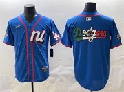 Cheap Men's National League Los Angeles Dodgers Team Big Logo Blue 2025 All-Star Edition Limited Stitched Baseball Jersey