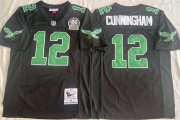 Cheap Men's Philadelphia Eagles #12 Randall Cunningham Black Throwback Stitched Football Jersey