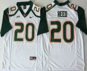 Wholesale Cheap Men\'s Miami Hurricanes #20 Ed Reed White Stitched NCAA Nike College Football Jersey