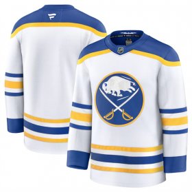 Men\'s Buffalo Sabres Blank White 2024-25 Away Stitched Hockey Jersey