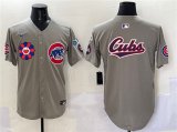 Cheap Men's Chicago Cubs Team Big Logo Gray 2025 Tokyo Series Limited Stitched Baseball Jersey