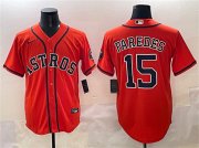 Men's Houston Astros #15 Isaac Paredes Orange Cool Base Stitched Baseball Jersey Cheap