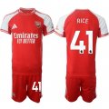 Men's Arsenal F.C #41 Declan Rice Red 2025 Home Soccer Jersey Suit Cheap
