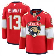 Men's Florida Panthers #13 Sam Reinhart Red 2025 Stanley Cup Final Patch Stitched Hockey Jersey Cheap