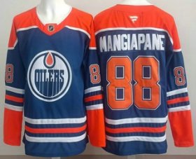 Men\'s Edmonton Oilers #88 Andrew Mangiapane Blue Authentic Jersey