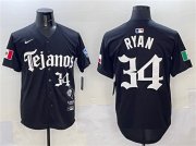 Cheap Men's Texas Rangers #34 Nolan Ryan Black Mexico 2025 Vapor Premier Limited Stitched Baseball Jersey