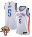 Men's Oklahoma City Thunder #5 Luguentz Dort White 2025 Association Edition Stitched Basketball Jersey Cheap