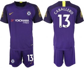 Wholesale Cheap Chelsea #13 Caballero Purple Goalkeeper Soccer Club Jersey