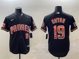 Men's San Diego Padres #19 Tony Gwynn Black Mexico Cool Base Stitched Baseball Jersey Cheap