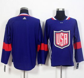 Wholesale Cheap Team USA Blank Navy Blue 2016 World Cup Stitched NHL Jersey
