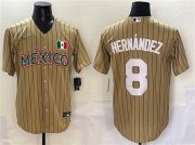 Cheap Men's Mexico Baseball #8 Enrique Hernandez Tan 2023 World Baseball Classic Stitched Jersey