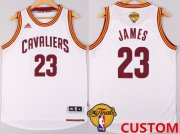 Men's Cleveland Cavaliers Custom 2017 The NBA Finals Patch White Jersey Cheap