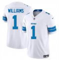 Cheap Men's Detroit Lions #1 Jameson Williams White 2025 F.U.S.E. Vapor Limited Football Stitched Jersey