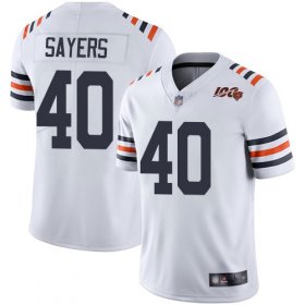 Wholesale Cheap Nike Bears #40 Gale Sayers White Alternate Men\'s Stitched NFL Vapor Untouchable Limited 100th Season Jersey