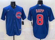 Cheap Men's Chicago Cubs #8 Ian Happ Royal Cool Base Stitched Baseball Jersey