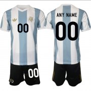 Men's Argentina Custom White Blue 2024-25 50th Anniversary Home Soccer Jersey Suit Cheap