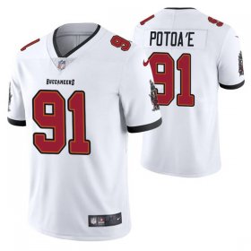 Wholesale Cheap Men\'s Tampa Bay Buccaneers #91 Benning Potoa\'e White Vapor Untouchable Limited Stitched Jersey