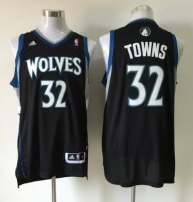 Wholesale Cheap Men\'s Minnesota Timberwolves #32 Karl-Anthony Towns Revolution 30 Swingman Black Jersey