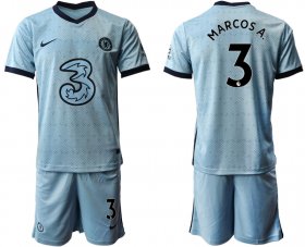 Wholesale Cheap Men 2020-2021 club Chelsea away Light blue 3 Soccer Jerseys