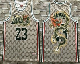 Wholesale Cheap Men\'s Los Angeles Lakers #23 LeBron James Hardwood Classics Soul Swingman Throwback Jersey