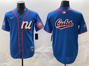 Cheap Men's National League Chicago Cubs Team Big Logo Blue 2025 All-Star Edition Limited Stitched Baseball Jersey