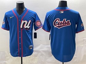 Cheap Men\'s National League Chicago Cubs Team Big Logo Blue 2025 All-Star Edition Limited Stitched Baseball Jersey