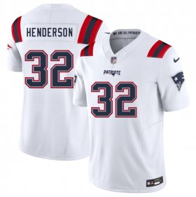 Cheap Men\'s New England Patriots #32 TreVeyon Henderson White 2025 F.U.S.E. Vapor Limited Football Stitched Jersey