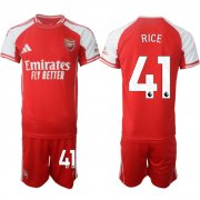 Men's Arsenal F.C #41 Declan Rice Red 2025 Home Soccer Jersey Suit Cheap
