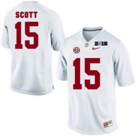 Wholesale Cheap Men\'s Alabama Crimson Tide #15 JK Scott White 2016 BCS College Football Nike Limited Jersey