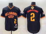 Cheap Men's Oklahoma City Thunder #2 Shai Gilgeous-Alexander Black 2025 Finals Vapor Stitched Baseball Jersey