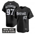 Cheap Men's Detroit Lions #97 Aidan Hutchinson Black 'Motor Gothic Edition' Vapor Premier Limited Stitched Jersey