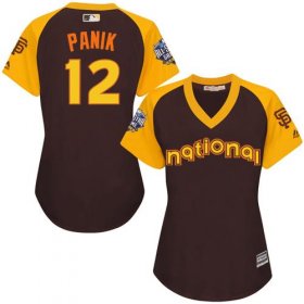Wholesale Cheap Giants #12 Joe Panik Brown 2016 All-Star National League Women\'s Stitched MLB Jersey