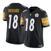 Cheap Men's Pittsburgh Steelers #18 Will Howard Black 2025 Draft F.U.S.E. Vapor Limited Football Stitched Jersey