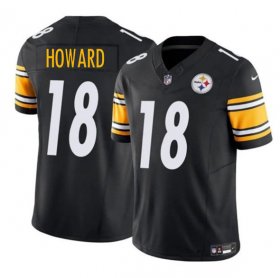 Cheap Men\'s Pittsburgh Steelers #18 Will Howard Black 2025 Draft F.U.S.E. Vapor Limited Football Stitched Jersey