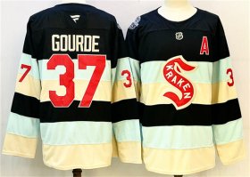 Men\'s Seattle Kraken #37 Yanni Gourde Deep Sea Blue Winter Classic With A Patch Stitched Hockey Jersey