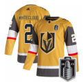 Wholesale Cheap Men's Vegas Golden Knights #2 Zach Whitecloud Gold 2023 Stanley Cup Final Stitched Jersey