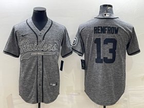 Wholesale Cheap Men\'s Las Vegas Raiders #13 Hunter Renfrow Gray With Patch Cool Base Stitched Baseball Jersey