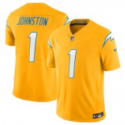 Cheap Men's Los Angeles Chargers #1 Quentin Johnston Gold 2025 F.U.S.E. Alternate Vapor Limited Football Stitched Jersey