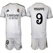 Cheap Men's Real Madrid #9 Kylian Mbappe 25-26 White Home Soccer Jersey Suit