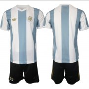 Men's Argentina Blank White Blue 2024-25 50th Anniversary Home Soccer Jersey Suit Cheap