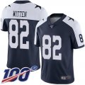 Wholesale Cheap Nike Cowboys #82 Jason Witten Navy Blue Thanksgiving Men's Stitched NFL 100th Season Vapor Throwback Limited Jersey