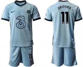 Wholesale Cheap Men 2020-2021 club Chelsea away Light blue 11 Soccer Jerseys