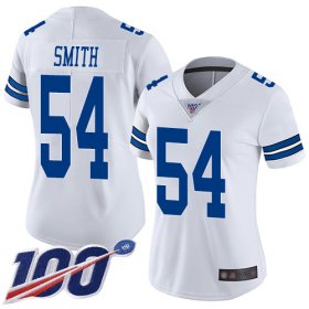 Wholesale Cheap Nike Cowboys #54 Jaylon Smith White Women\'s Stitched NFL 100th Season Vapor Limited Jersey